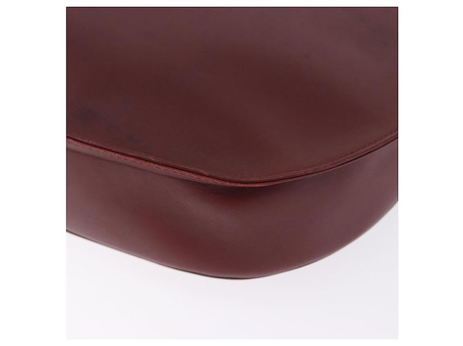 Borsa a tracolla CARTIER Must Line in pelle Bordeaux tono oro Auth gh2231 - vista 18