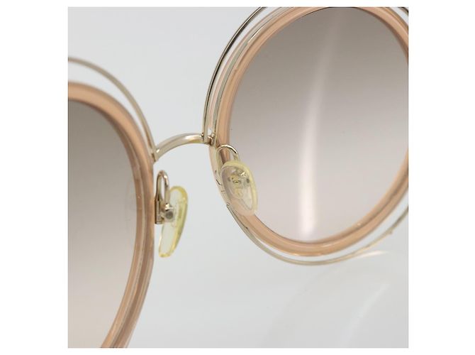 Chloé Occhiali da sole Chloe Metal Beige Gold Tone Auth BA14749M - vista 10