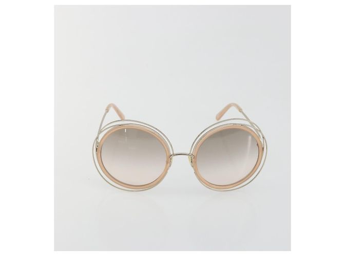 Chloé Occhiali da sole Chloe Metal Beige Gold Tone Auth BA14749M - vista 13