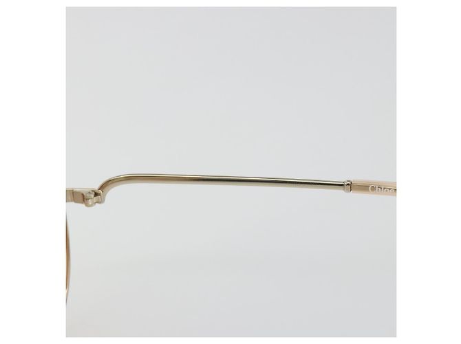Chloé Occhiali da sole Chloe Metal Beige Gold Tone Auth BA14749M - vista 8