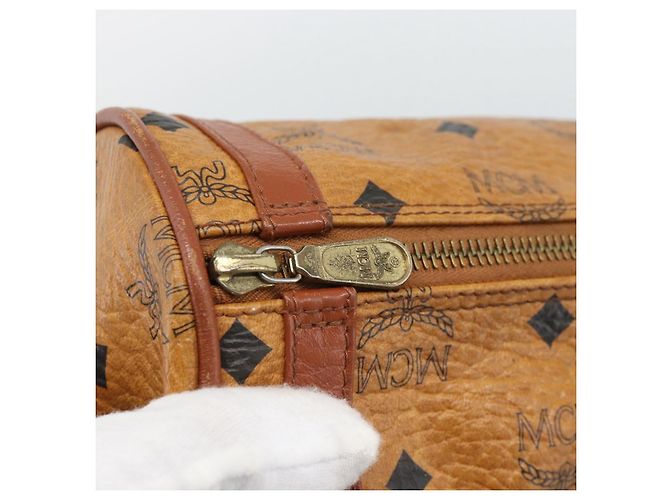 Borsa a tracolla MCM Vicetos PVC Pelle Marrone Tono Oro Auth gh232323 - vista 10