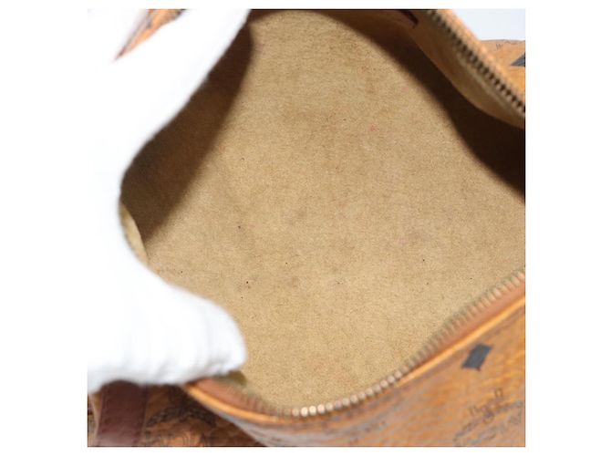 Borsa a tracolla MCM Vicetos PVC Pelle Marrone Tono Oro Auth gh232323 - vista 11