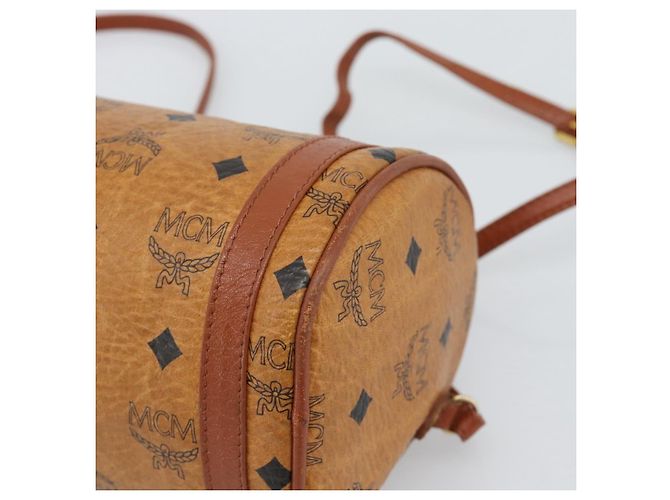 Borsa a tracolla MCM Vicetos PVC Pelle Marrone Tono Oro Auth gh232323 - vista 15