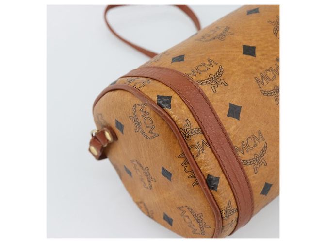 Borsa a tracolla MCM Vicetos PVC Pelle Marrone Tono Oro Auth gh232323 - vista 16