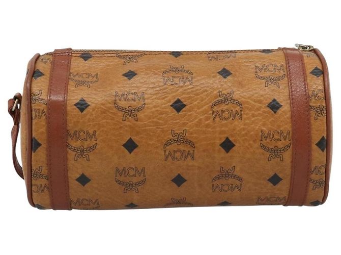 Borsa a tracolla MCM Vicetos PVC Pelle Marrone Tono Oro Auth gh232323 - vista 2