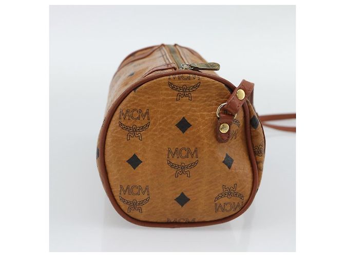 Borsa a tracolla MCM Vicetos PVC Pelle Marrone Tono Oro Auth gh232323 - vista 3