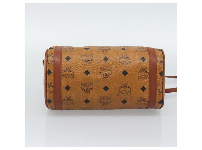 Borsa a tracolla MCM Vicetos PVC Pelle Marrone Tono Oro Auth gh232323 - vista 5