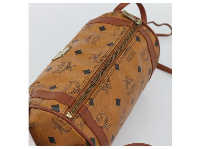 Borsa a tracolla MCM Vicetos PVC Pelle Marrone Tono Oro Auth gh232323 - vista 6