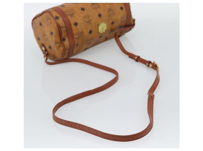 Borsa a tracolla MCM Vicetos PVC Pelle Marrone Tono Oro Auth gh232323 - vista 7