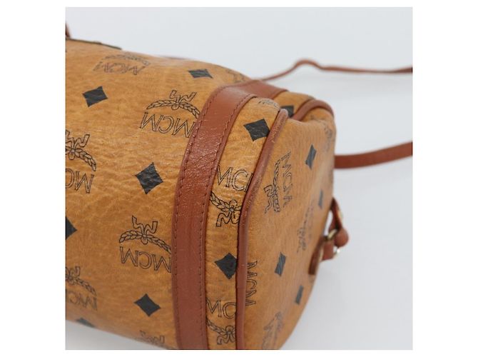 Borsa a tracolla MCM Vicetos PVC Pelle Marrone Tono Oro Auth gh232323 - vista 9