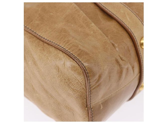 Borsa a mano Miu Miu Vitellolux in pelle 2way Beige Gold Auth bs36678V D'oro - vista 15