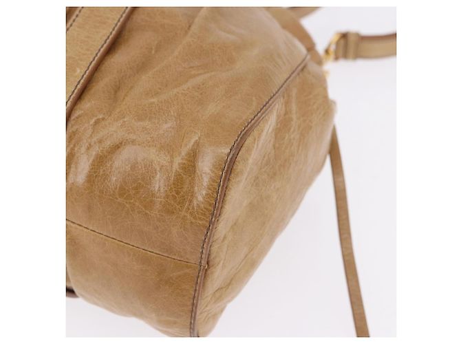 Borsa a mano Miu Miu Vitellolux in pelle 2way Beige Gold Auth bs36678V D'oro - vista 16