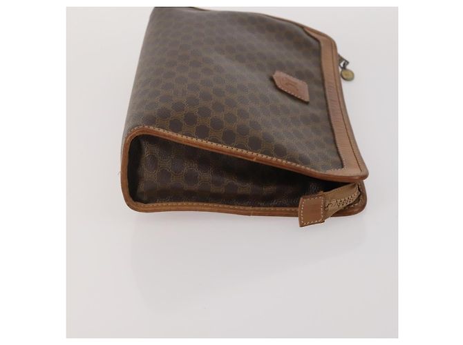 Céline CELINE Macadam Canvas Clutch Bag PVC Suede 4 Set Brown Beige blue Auth 191147 Marrone - vista 10
