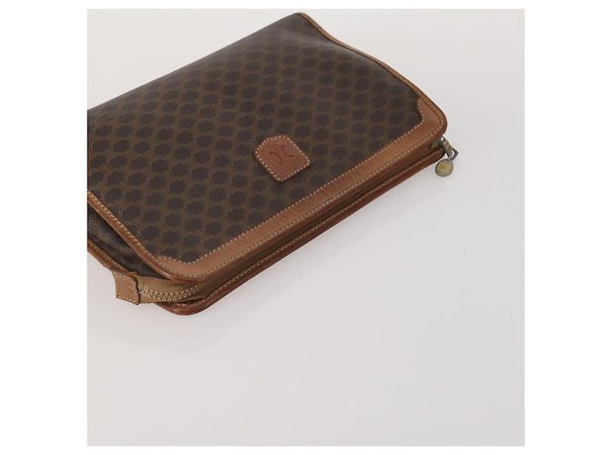 Céline CELINE Macadam Canvas Clutch Bag PVC Suede 4 Set Brown Beige blue Auth 191147 Marrone - vista 11