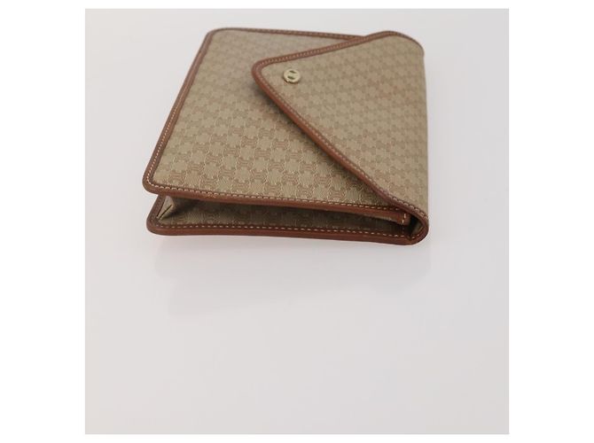 Céline CELINE Macadam Canvas Clutch Bag PVC Suede 4 Set Brown Beige blue Auth 191147 Marrone - vista 16
