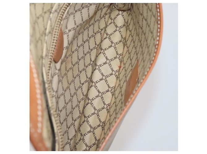 Céline CELINE Macadam Canvas Clutch Bag PVC Suede 4 Set Brown Beige blue Auth 191147 Marrone - vista 19