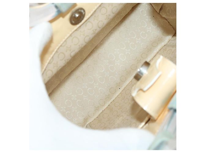 Céline CELINE Macadam Canvas Clutch Bag PVC Suede 4 Set Brown Beige blue Auth 191147 Marrone - vista 25