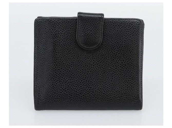 Portafoglio CHANEL Caviar Skin 2 Set Black CC Auth bs36692 Nero - vista 10