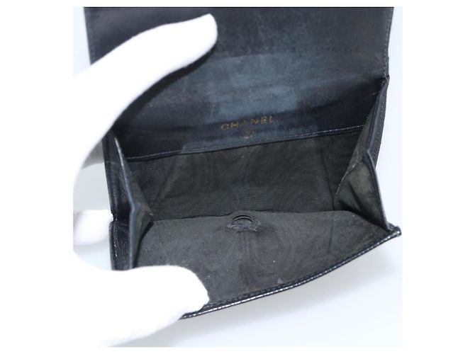 Portafoglio CHANEL Caviar Skin 2 Set Black CC Auth bs36692 Nero - vista 14