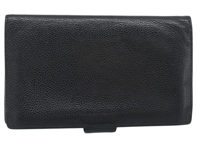 Portafoglio CHANEL Caviar Skin 2 Set Black CC Auth bs36692 Nero - vista 3