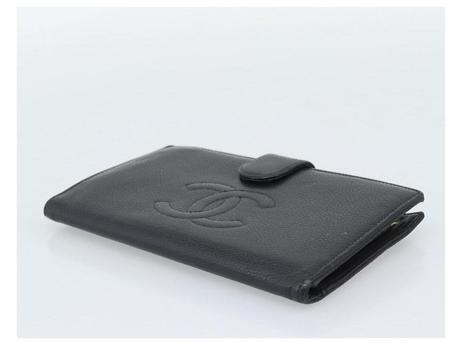 Portafoglio CHANEL Caviar Skin 2 Set Black CC Auth bs36692 Nero - vista 6