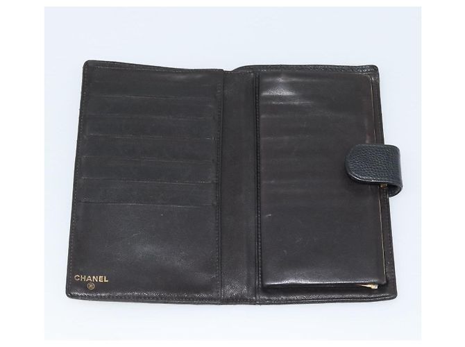 Portafoglio CHANEL Caviar Skin 2 Set Black CC Auth bs36692 Nero - vista 7