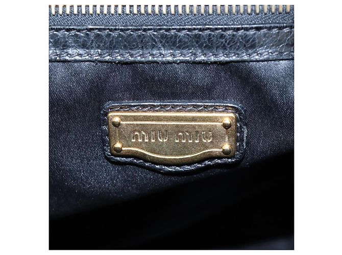 Borsa a mano Miu Miu in pelle 2way Nero Oro Auth am12097SAV D'oro - vista 20