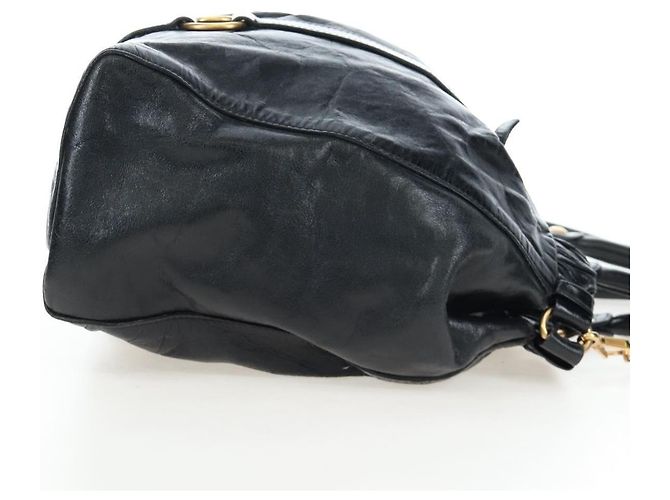 Borsa a mano Miu Miu in pelle 2way Nero Oro Auth am12097SAV D'oro - vista 4
