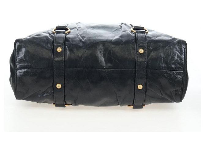 Borsa a mano Miu Miu in pelle 2way Nero Oro Auth am12097SAV D'oro - vista 5