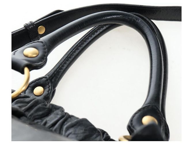 Borsa a mano Miu Miu in pelle 2way Nero Oro Auth am12097SAV D'oro - vista 8