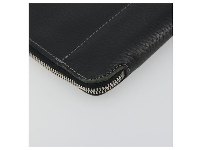 BURBERRY Cartella Leather Black Silver Auth bs36590 Nero Argento - vista 14