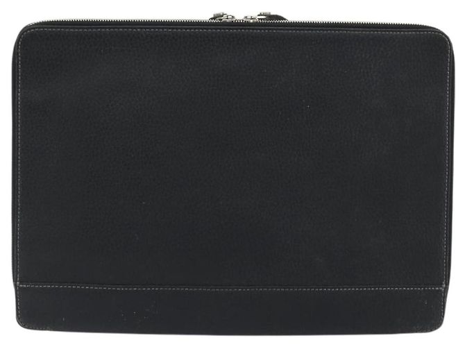 BURBERRY Cartella Leather Black Silver Auth bs36590 Nero Argento - vista 2