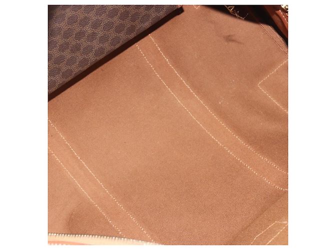 Céline Borsa Boston CELINE Macadam PVC Pelle Marrone Tono Oro Auth ep15333 - vista 11