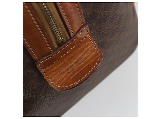 Céline Borsa Boston CELINE Macadam PVC Pelle Marrone Tono Oro Auth ep15333 - vista 17