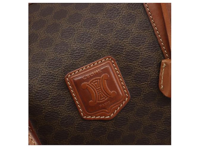 Céline Borsa Boston CELINE Macadam PVC Pelle Marrone Tono Oro Auth ep15333 - vista 19
