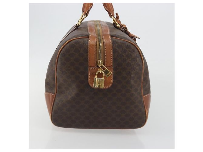 Céline Borsa Boston CELINE Macadam PVC Pelle Marrone Tono Oro Auth ep15333 - vista 3