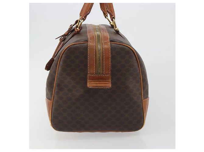 Céline Borsa Boston CELINE Macadam PVC Pelle Marrone Tono Oro Auth ep15333 - vista 4
