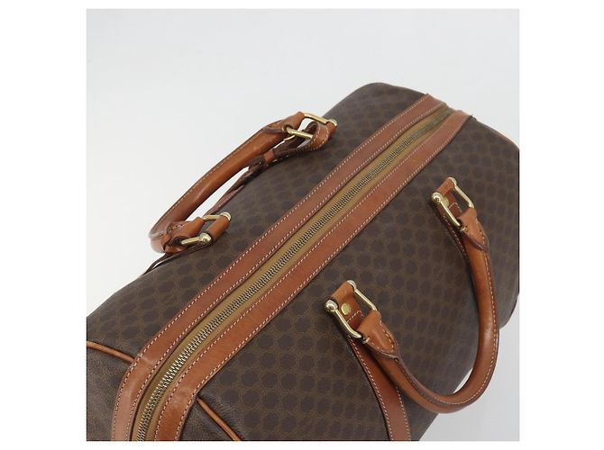 Céline Borsa Boston CELINE Macadam PVC Pelle Marrone Tono Oro Auth ep15333 - vista 6