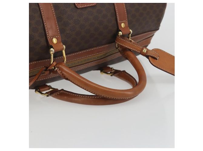 Céline Borsa Boston CELINE Macadam PVC Pelle Marrone Tono Oro Auth ep15333 - vista 7
