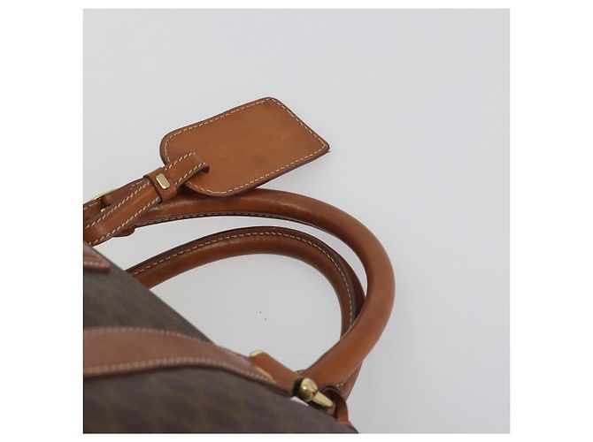 Céline Borsa Boston CELINE Macadam PVC Pelle Marrone Tono Oro Auth ep15333 - vista 8