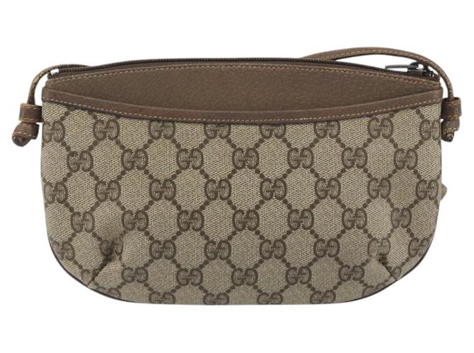 Borsa a Tracolla GUCCI GG Supreme PVC Pelle Beige 904 02 020 Auth ka5570 - vista 2