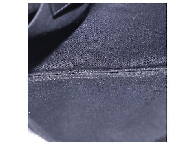 BALENCIAGA Navy Clip M Clutch Bag Canvas White Black 373834 Auth ka5572 - view 11