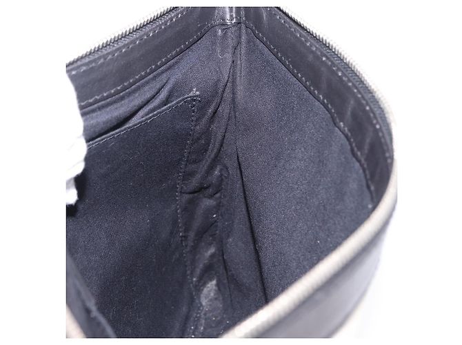 BALENCIAGA Navy Clip M Clutch Bag Canvas White Black 373834 Auth ka5572 - view 17