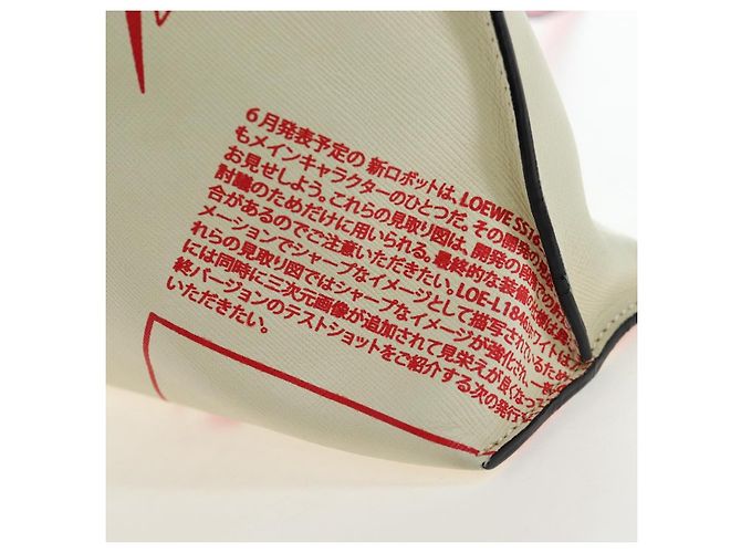 Bolsa de Ombro LOEWE Gundam em Couro Beige Red Auth 167470M - vista 21