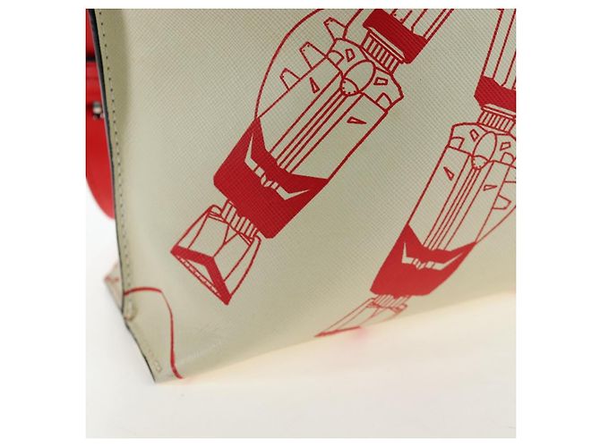 Bolsa de Ombro LOEWE Gundam em Couro Beige Red Auth 167470M - vista 23