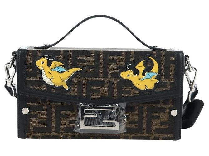 FENDI x FRGMT x POKEMON Soft Trunk Brown Silver 7VA565 Auth 167466SM Braun Silber - Ansicht 13