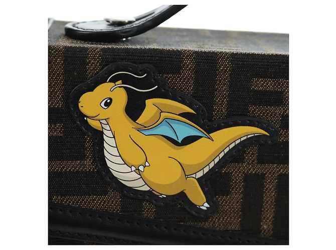 FENDI x FRGMT x POKEMON Soft Trunk Brown Silver 7VA565 Auth 167466SM Braun Silber - Ansicht 24