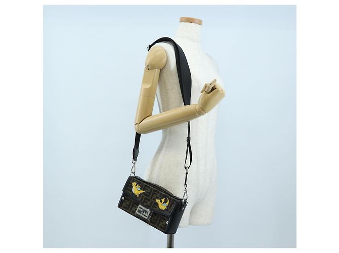 FENDI x FRGMT x POKEMON Soft Trunk Brown Silver 7VA565 Auth 167466SM Braun Silber - Ansicht 34
