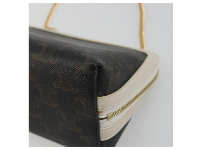 Céline CELINE Triomphe Chain Schultertasche PVC Black Gold Auth 191964A Schwarz Golden - Ansicht 15
