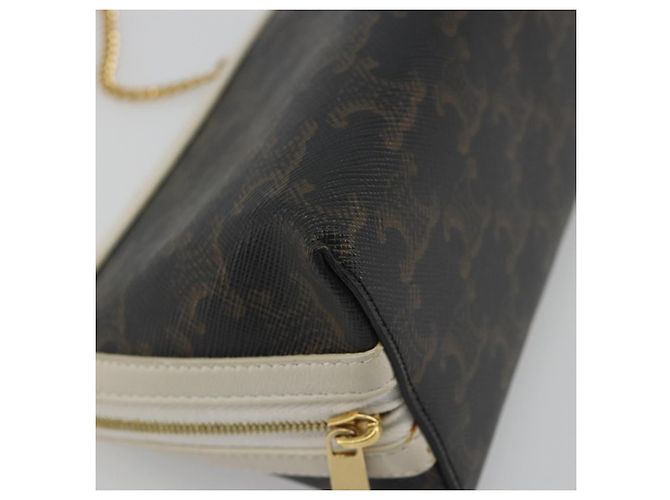 Céline CELINE Triomphe Chain Schultertasche PVC Black Gold Auth 191964A Schwarz Golden - Ansicht 16